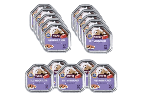 HEART TO TAIL 15 Trays Wet Dog Food in Filet Mignon Flavor Content Image