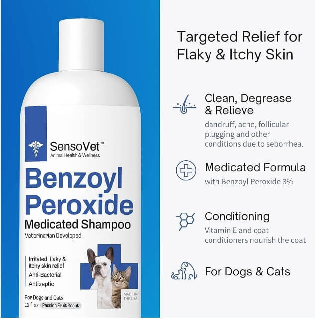 Benzoyl Peroxide Shampoo for Dogs